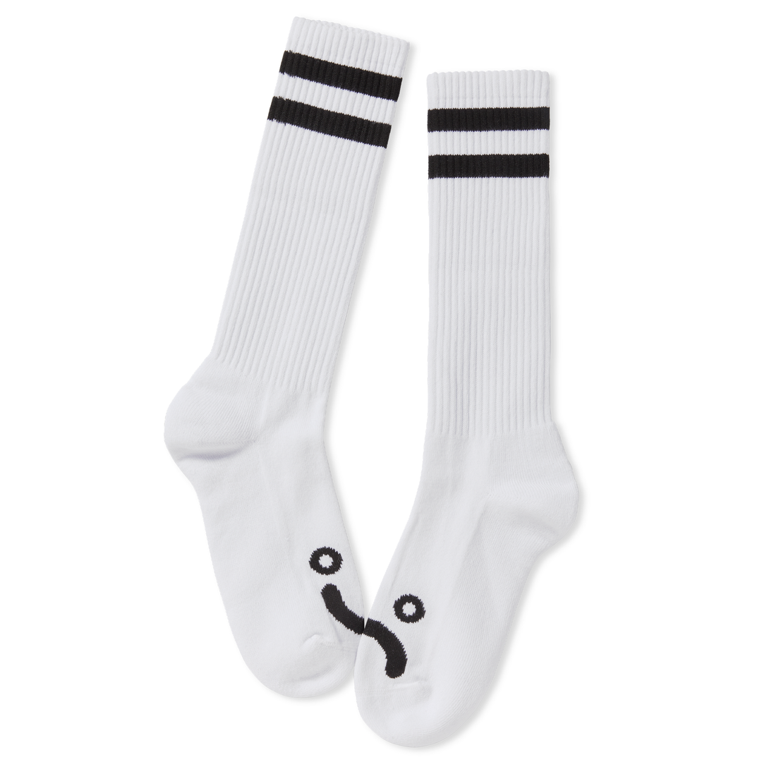 Rib Socks | Long | Happy Sad - White