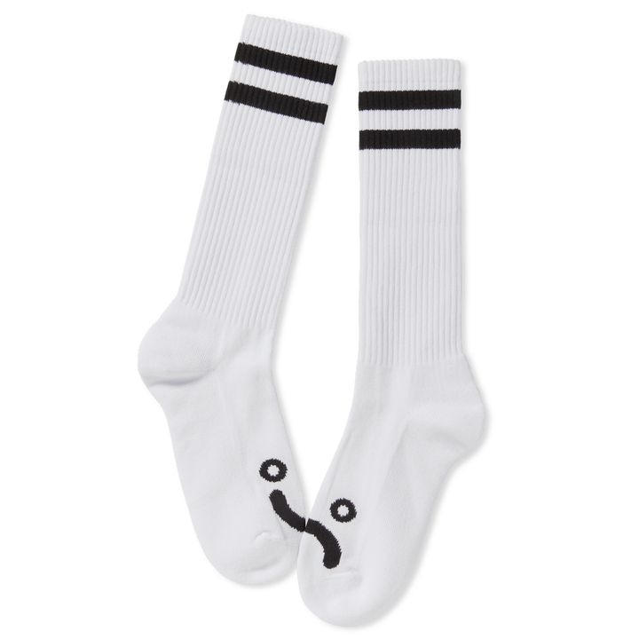 Rib Socks | Long | Happy Sad - White