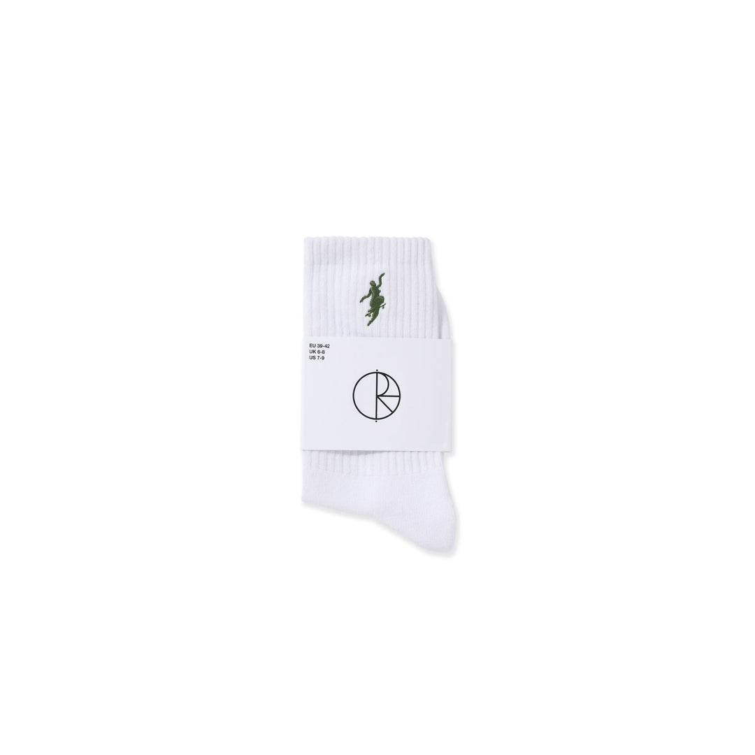 Rib Socks | No Comply - White / Army Green