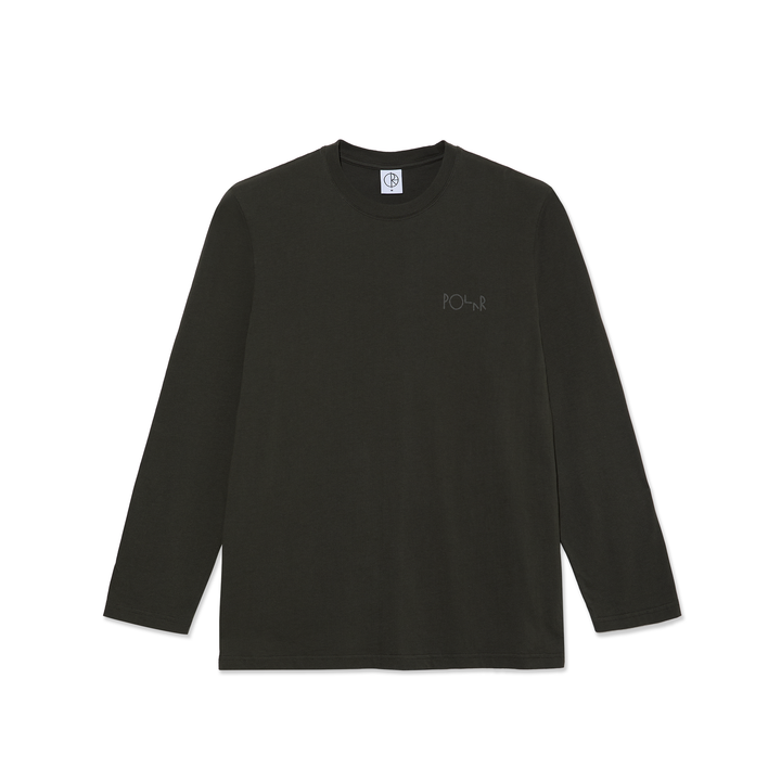 Steve LS Tee | Stroke Logo - Dirty Black