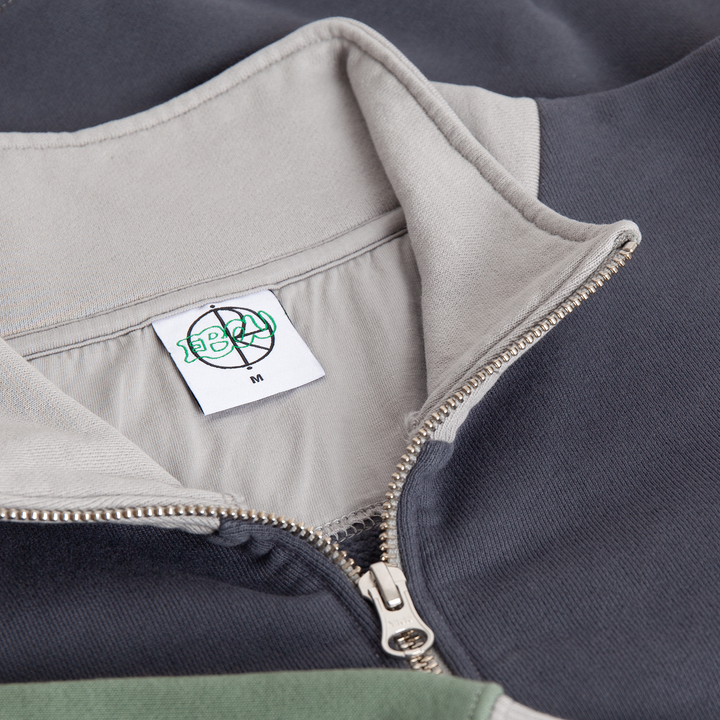 Frankie Half Zip Sweatshirt | Tribal - Grey Blue/Silver