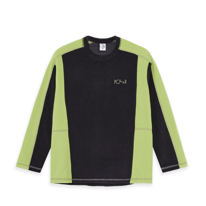 Grid Fleece Sweater - Black/Chartreuse