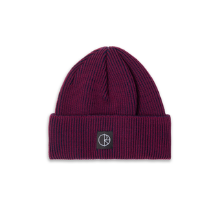 Lines Merino Beanie - Wine/Navy