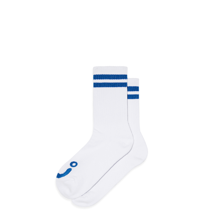 Rib Socks | Happy Sad - White/Blue