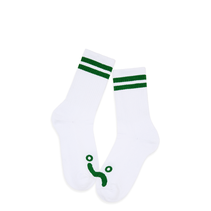 Rib Socks | Happy Sad - White/Green