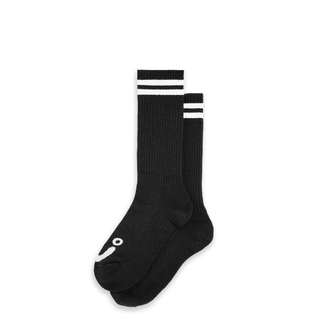 Rib Socks | Long | Happy Sad - Black