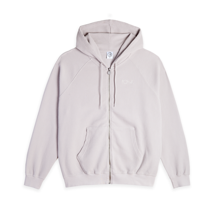 Waffle Zip Hoodie - Pale Taupe