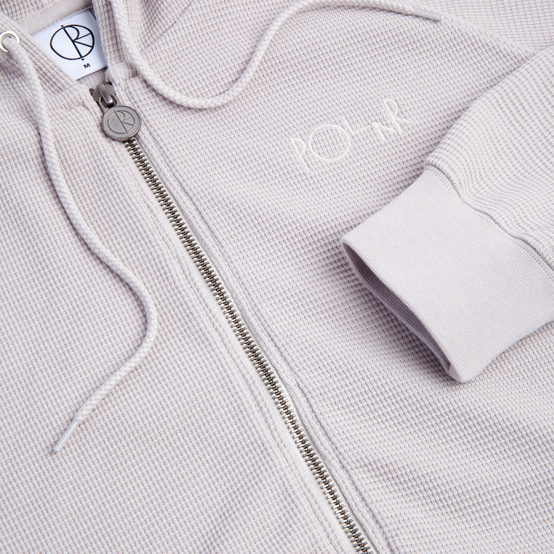 Waffle Zip Hoodie - Pale Taupe