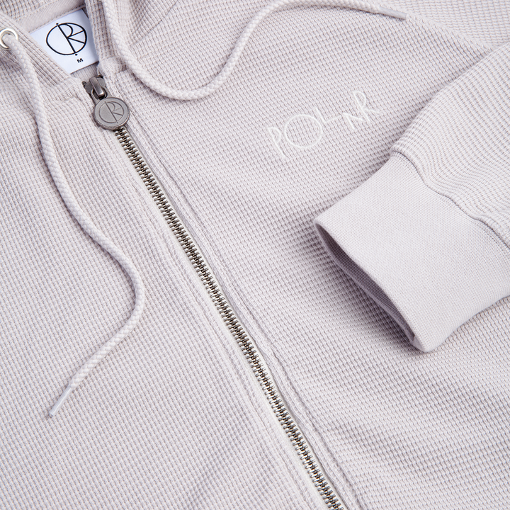 Waffle Zip Hoodie - Pale Taupe