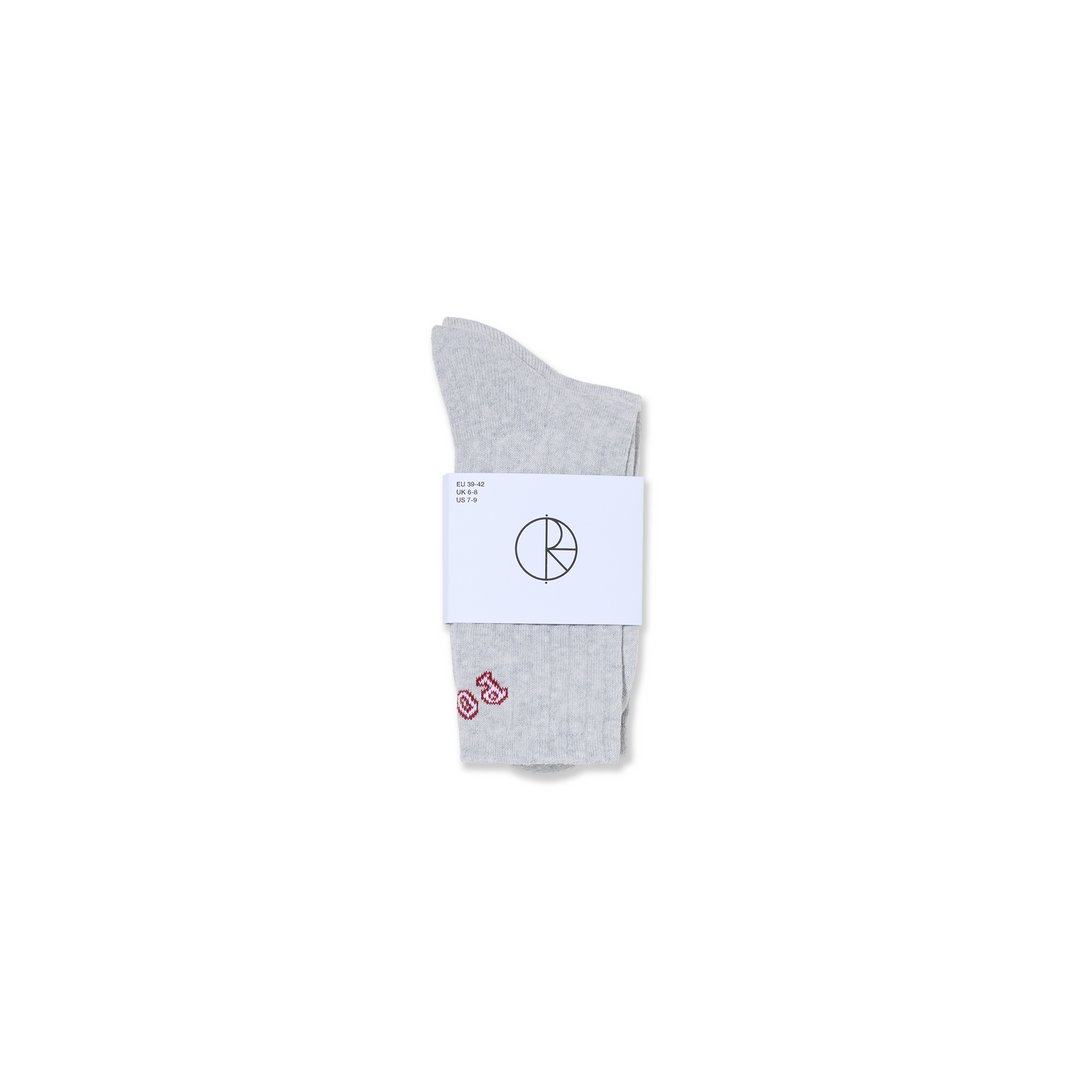 Large Rib Socks | College - Heather Grey