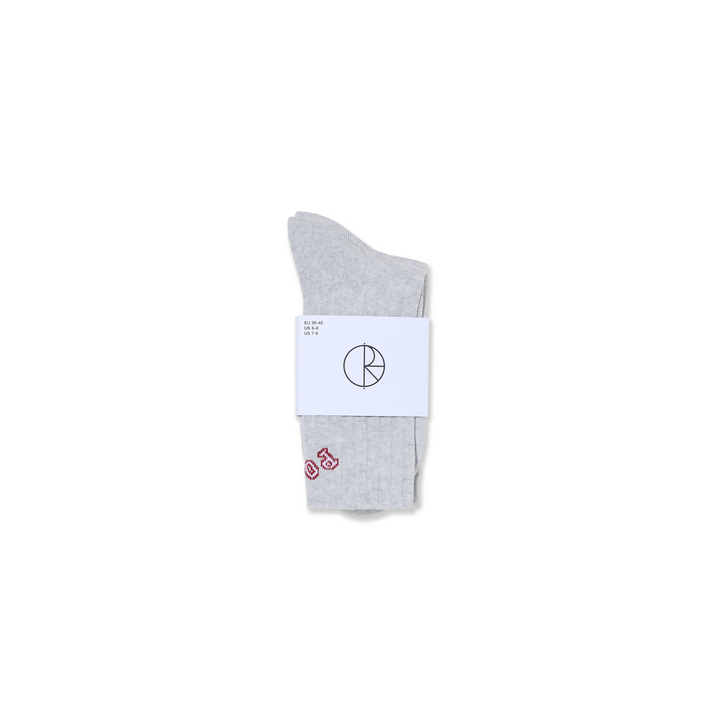 Large Rib Socks | College - Heather Grey