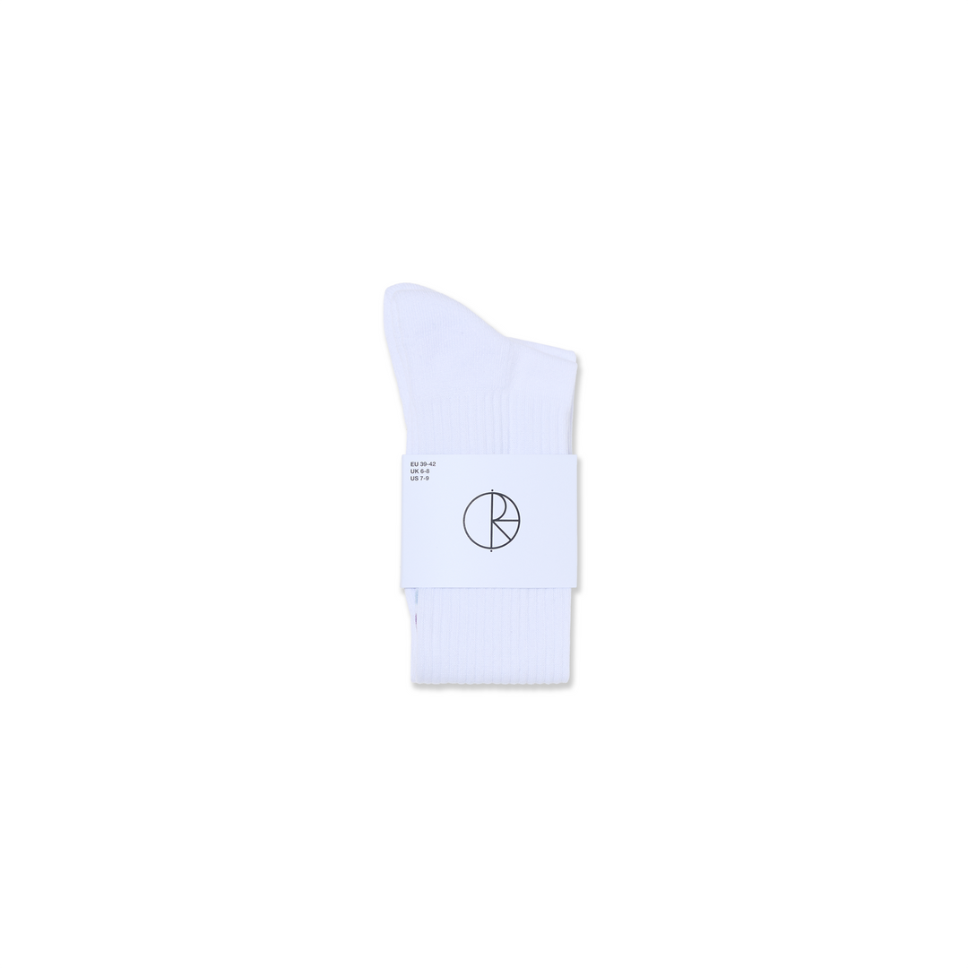 Long Rib Socks | Stripes - White/Blue/Purple