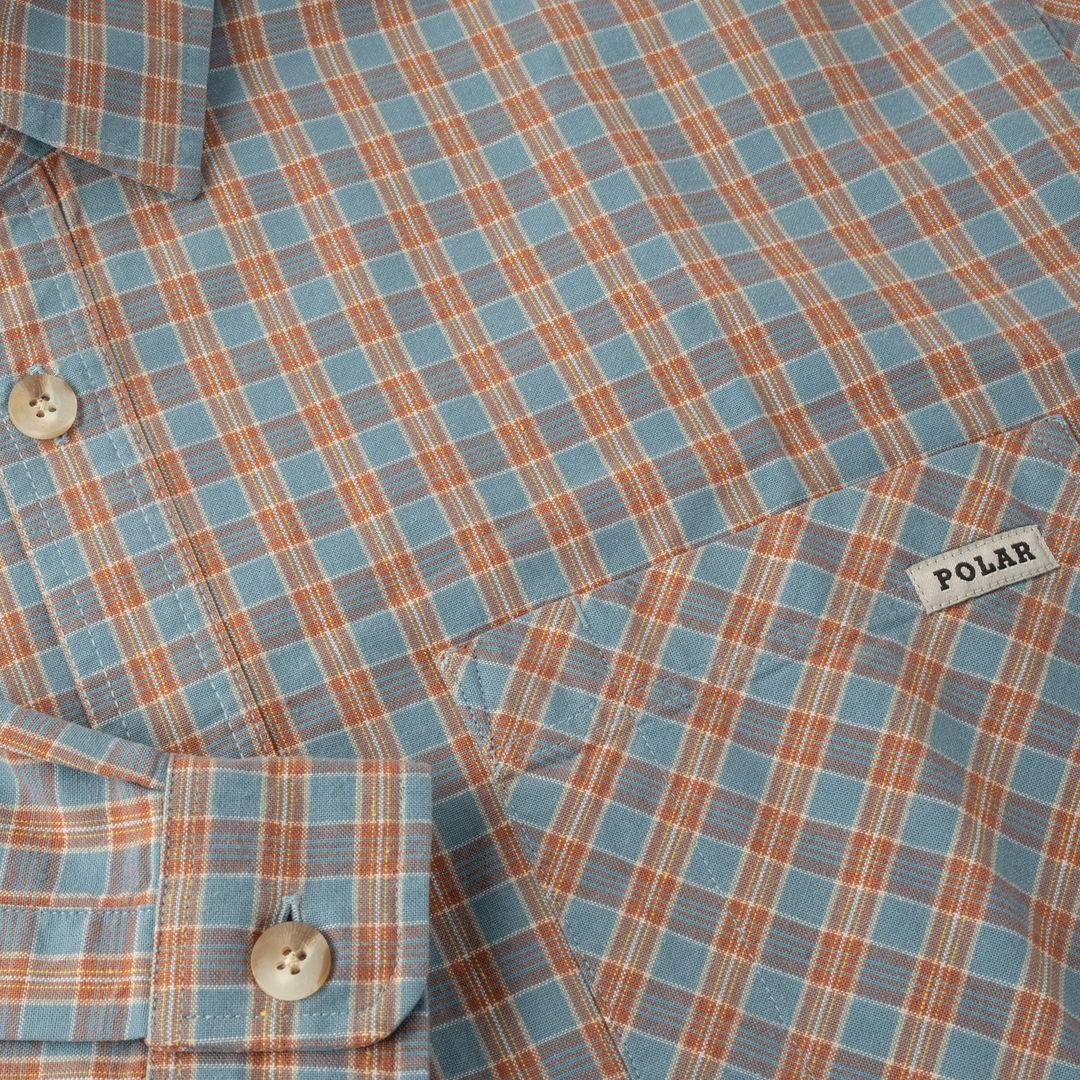 Mitchell LS Shirt - Blue / Rust