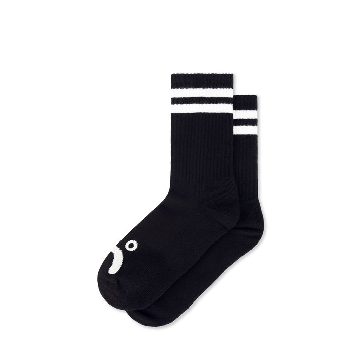 Rib Socks | Happy Sad - Black