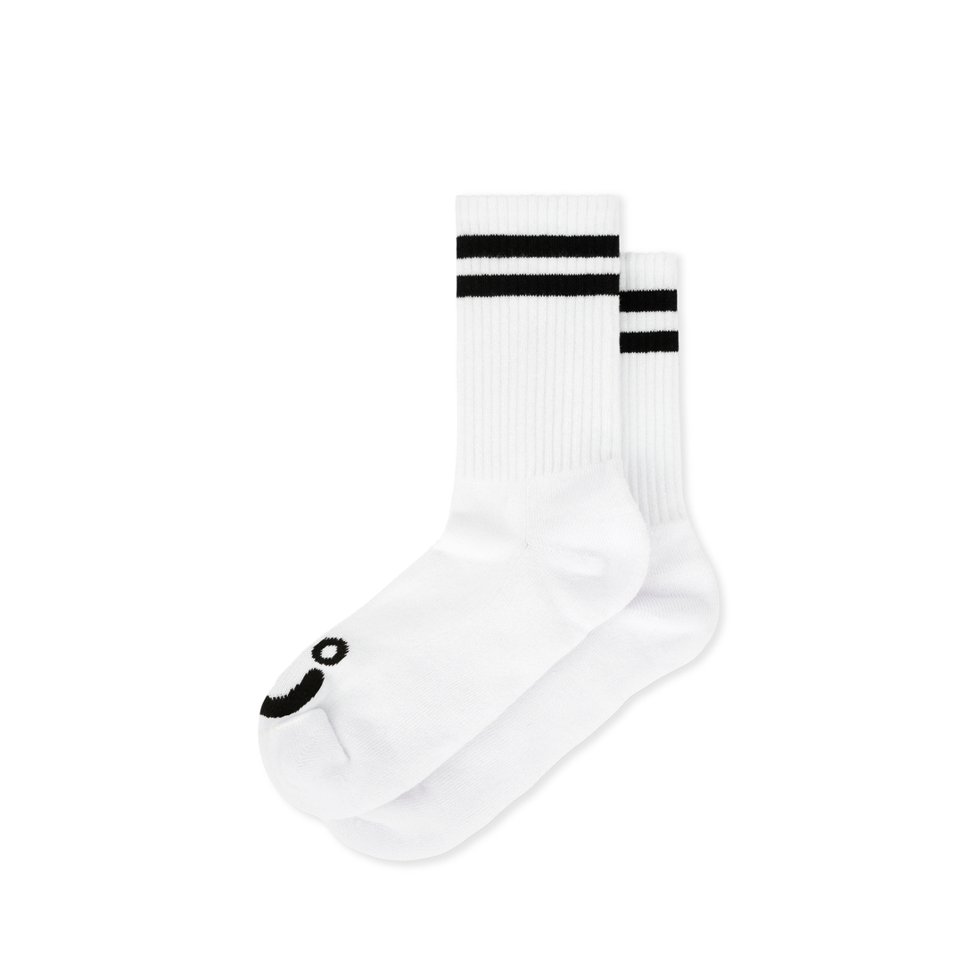 Rib Socks | Happy Sad - White