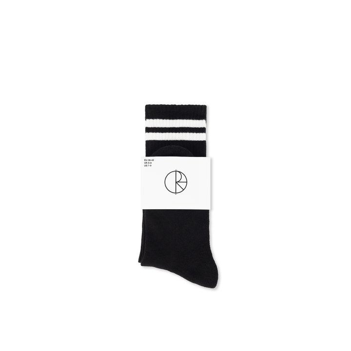 Rib Socks | Long | Happy Sad - Black