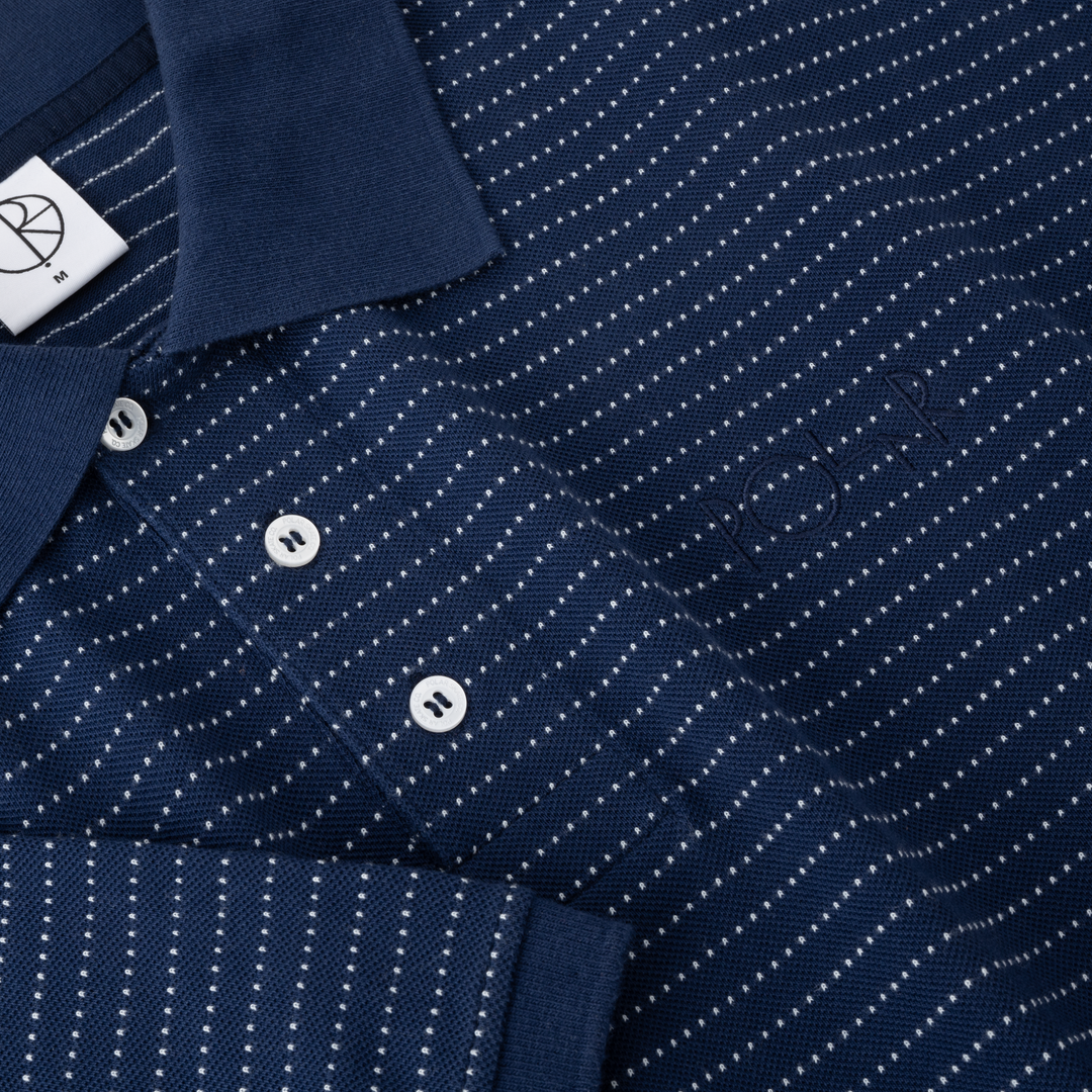 Surf Polo Shirt | Dots - Dark Blue