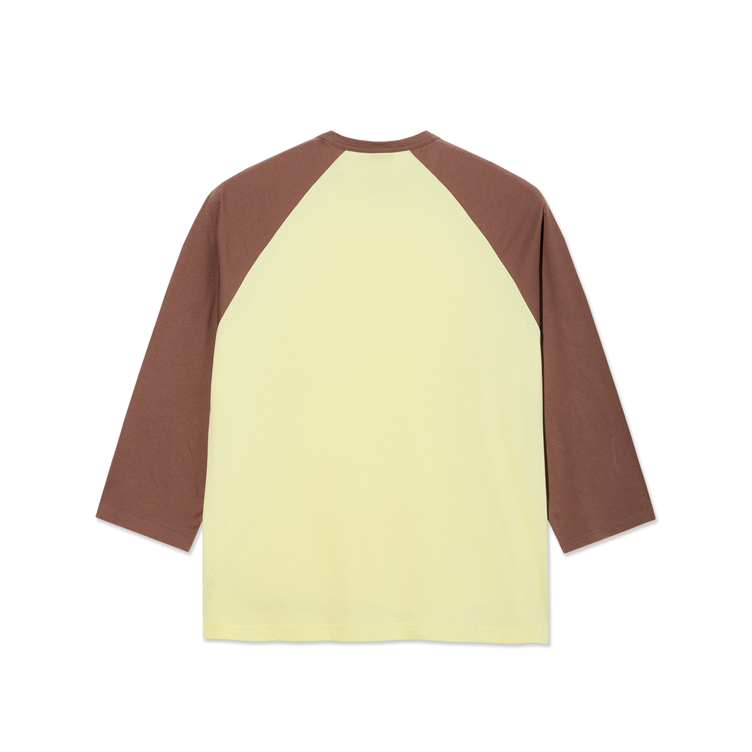 3/4 Sleeve Tee - Cinnamon/Light Yellow