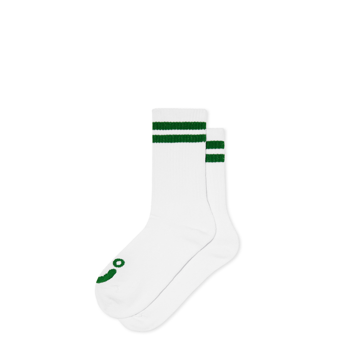 Rib Socks | Happy Sad - White/Green