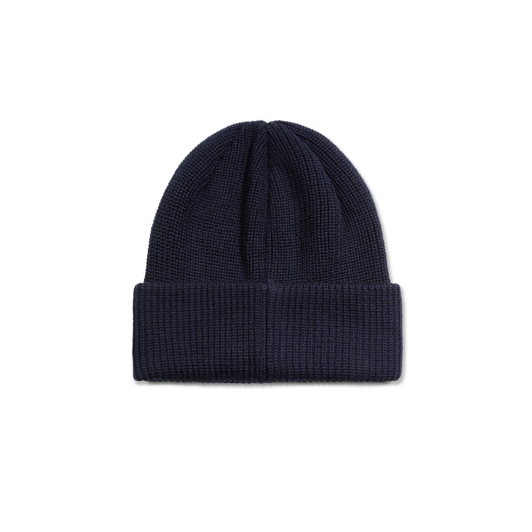 Double Fold Merino Beanie - Navy