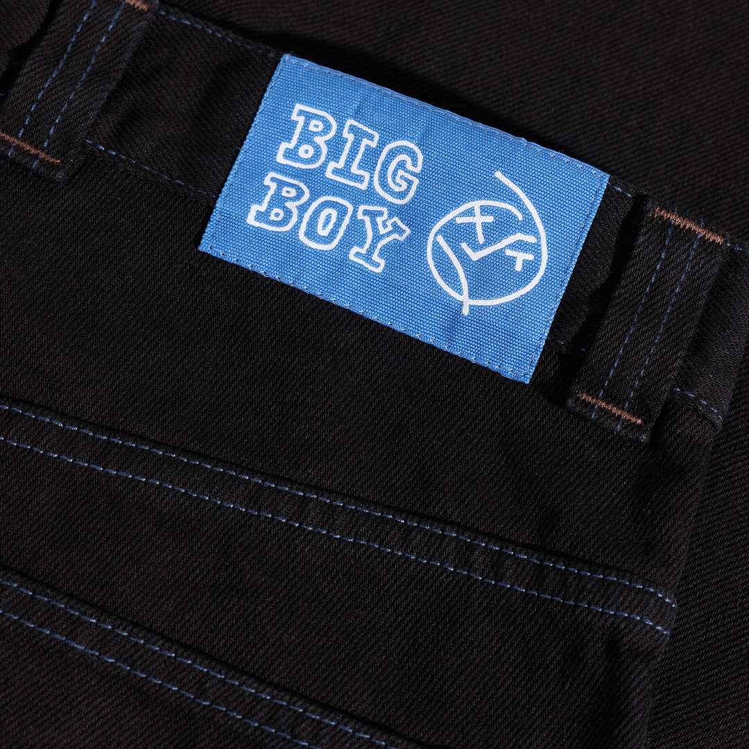 Big Boy Pants (Black/Blue Stitching)