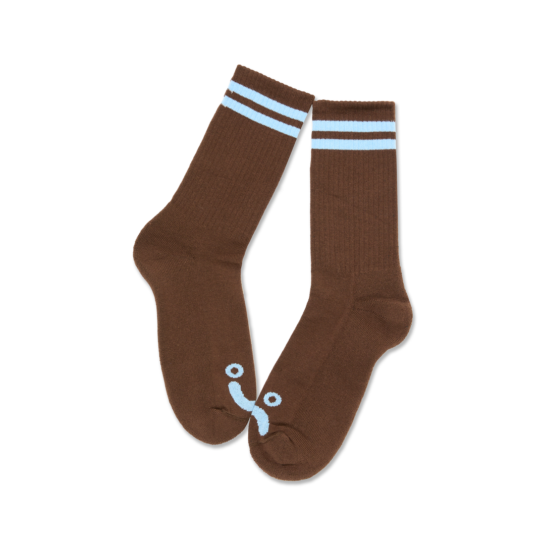 Rib Socks | Happy Sad - Brown / Blue