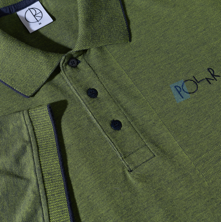 Surf Polo Shirt | Pique - Green/Blue