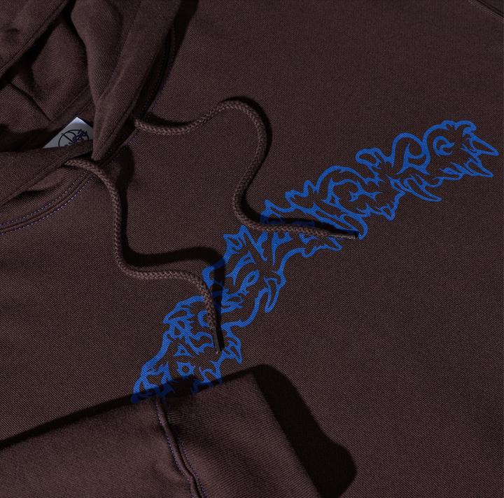 Contrast Dave Hoodie | Crude Logo - Chocolate