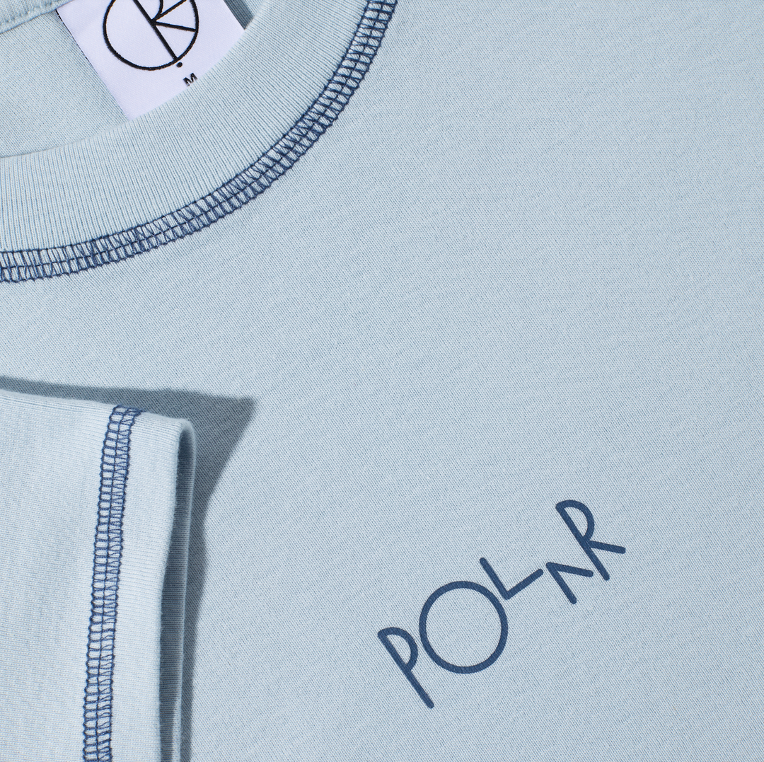 Baby Tee | Script Logo - Light Blue/Dark Blue
