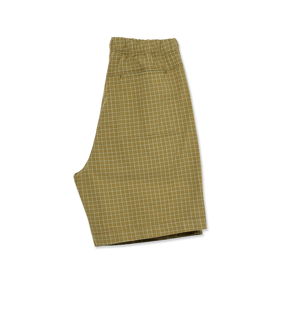 Hike Shorts | Cotton - Olive Check