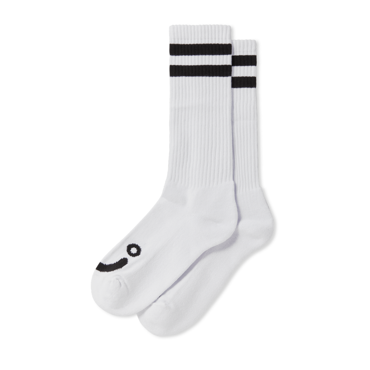 Rib Socks | Long | Happy Sad - White