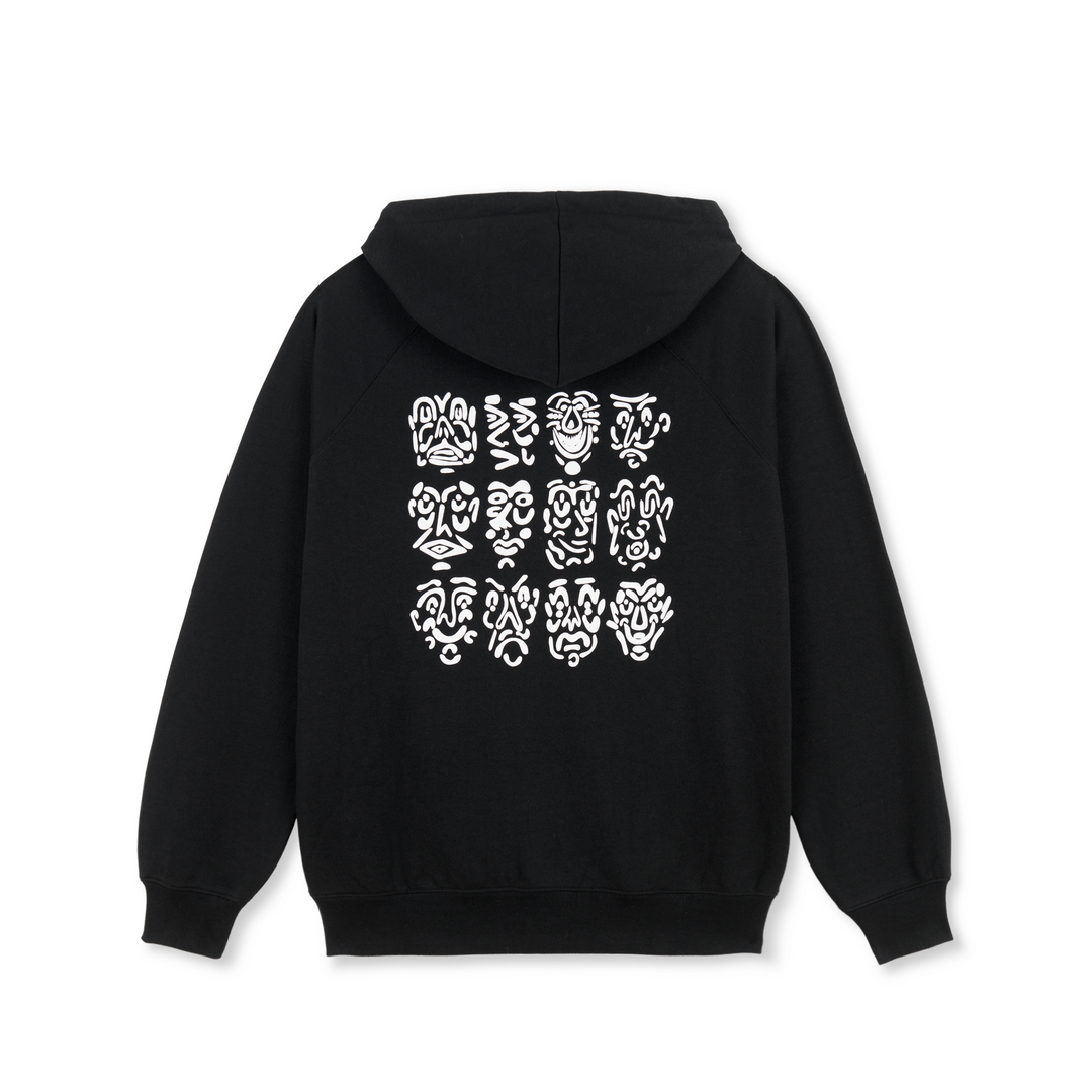 Default Zip Hoodie | 12 Faces - Black