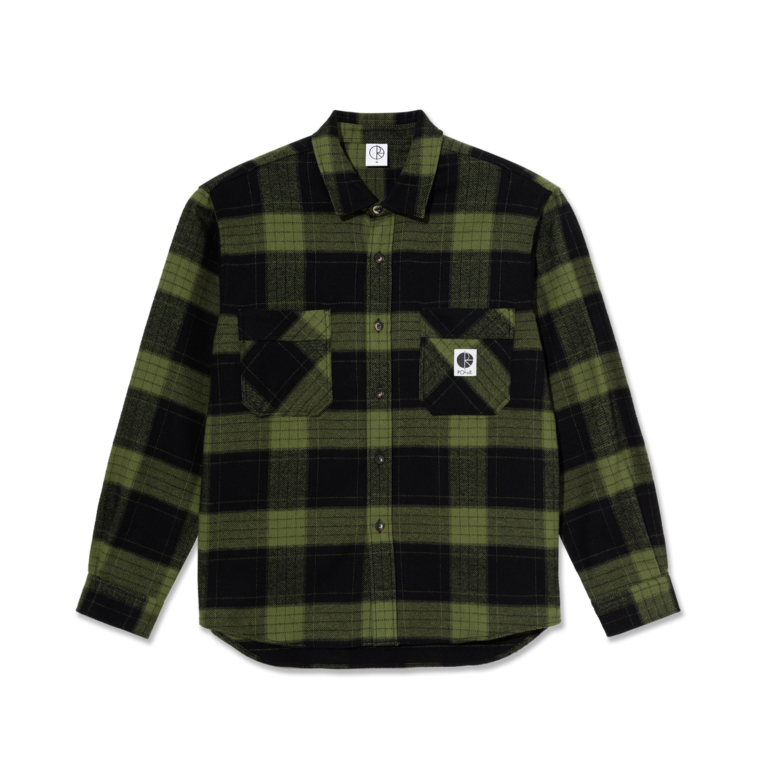 Mike LS Shirt | Flannel - Black / Army Green