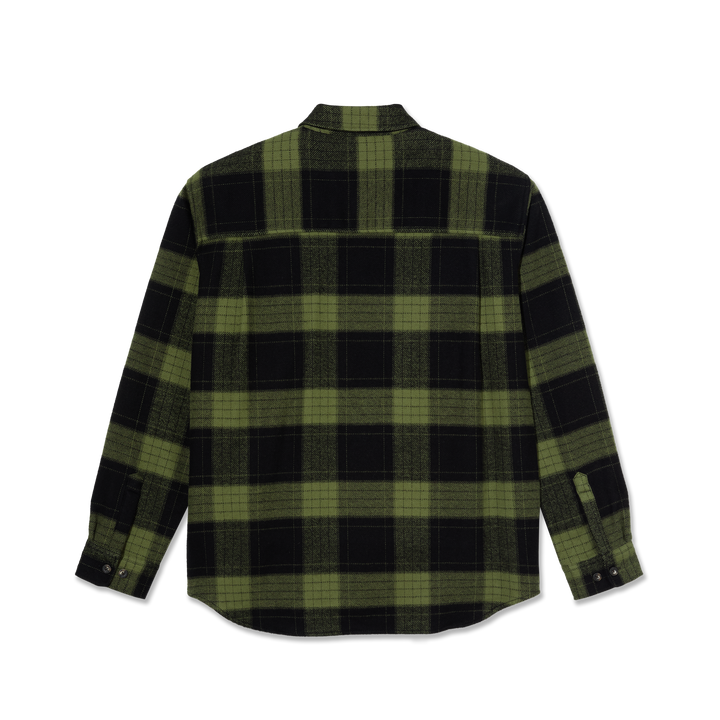 Mike LS Shirt | Flannel - Black / Army Green