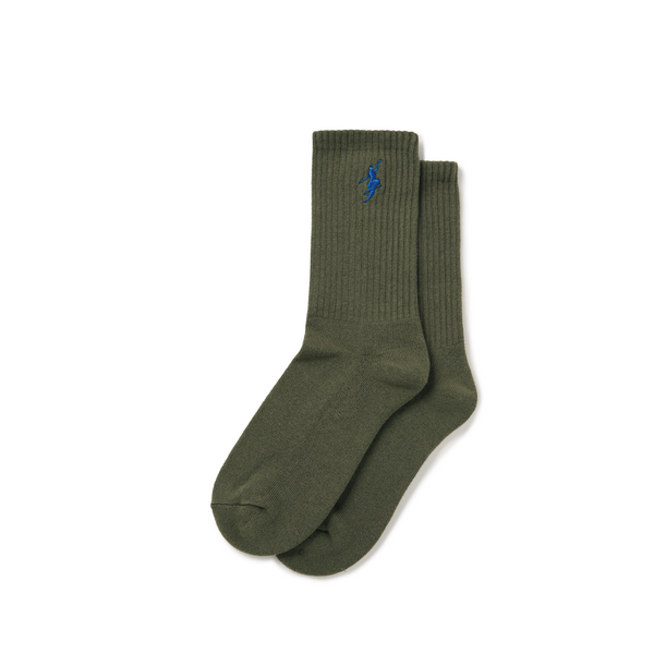 Rib Socks | No Comply - Dusty Olive / Blue