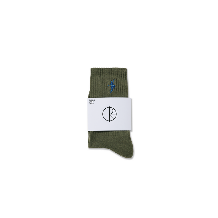 Rib Socks | No Comply - Dusty Olive / Blue