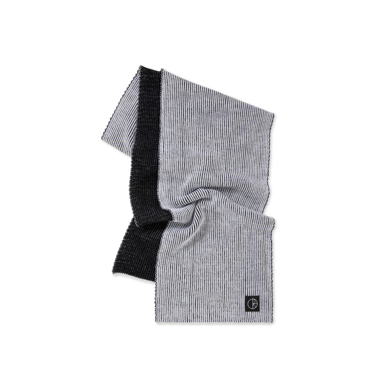 Merino Lines Scarf  - White / Black
